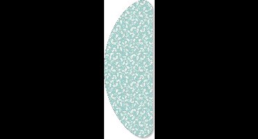 Strijkplankhoes Banaan Model + Molton - 160 x 57cm - Turquiose Blaadjes