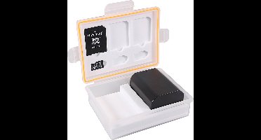 Bewaarbox voor camera accu's en geheugenkaarten - voor o.a. Canon LP-E6, Sony NP-FZ100 en Nikon EN-EL15