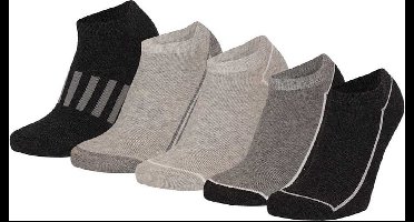 Apollo boys sneaker sokken grijs tinten 5-pack maat 27-30