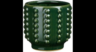 Mica Decorations Bloempot - boaz - gebobbeld - groen - 16 x 18 cm