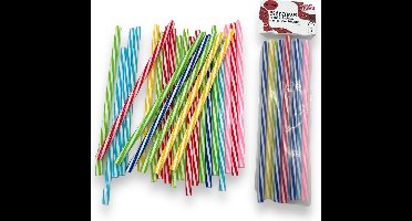 Plastic rietjes (Herbruikbaar) - Set van 10 stuks - Mix