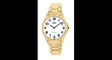 Q&Q C04A-005PY- Analoog - Heren - Stalen band - Rond - Metaal - Goudkleurig