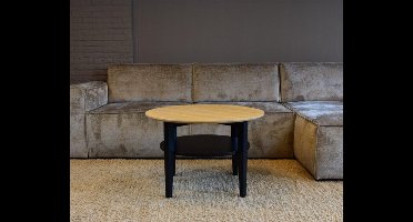Salontafel Eleganza rond eiken 80 cm - zwart | Meubelplaats