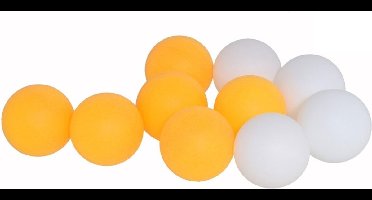 Gerimport Tafeltennisballen setje - 10x balletjes - kunststof - geel/wit - pingpong