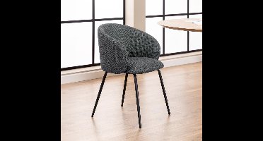 2x Sohome Eetkamerstoel Jamarius Structuurstof - Donkergrijs