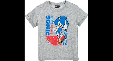 Sonic - T-shirt Sonic the Hedgehog - grijs - maat 98