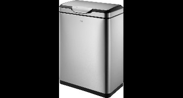 EKO - Touch Pro recycler 20+20 liter - Stainless steel Plastic - mat RVS - Prullenbak