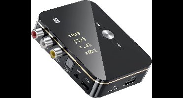 DrPhone DBR5 – 2-in-1 NFC Bluetooth 5.0 Adapter – Zender & Ontvanger – AUX / RCA / Optisch / Coaxiaal – USB & MicroSD – Voor TV, PC, Auto & Speakers