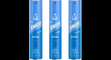 Taft Junior Haarlak - Extra Strong - 3 x 250 ml