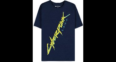 Cyberpunk 2077 - Logo Heren T-shirt - M - Blauw