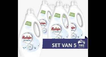 Robijn Stralend Wit Vloeibaar Wasmiddel - 5 x 36 wasbeurten Voordeelpakking - Met 95% biologisch afbreekbare ingrediënten