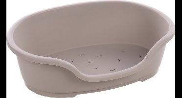 Flamingo Mand Tuck Ovaal Grijs – Maat M – 70×47×22 cm – Comfortabele en Duurzame Kunststof Hondenmand voor Kleine tot Middelgrote Honden