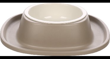 Flamingo Ilko - Eet- en drinkpot Honden - Eet- En Drinkpot Met Houder Ilko L Taupe 0,6l Dia13,5cm 27,5x6cm