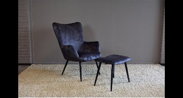 Meubelplaats By Olaf Fauteuil Molly met Voetenbank Antraciet - By-Olaf - Luxe en Comfort