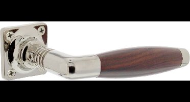 Intersteel Deurkruk Ton Basic - vierkant rozet - nikkel/palissander