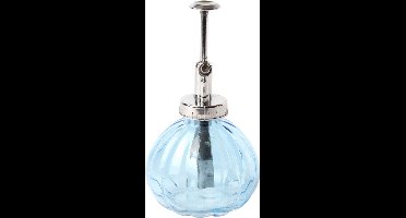 Esschert Design plantenspuit/vernevelaar - glas - hemelsblauw/zilver - 15.5 cm