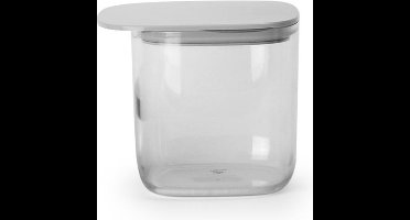 Qualy - Voorraadpot Voedselcontainer 0.6L “FLAT TOP Storage Jar” W100 x L120 x H106 mm 184 gr Grijs