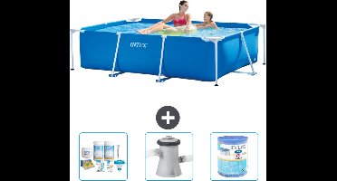 Intex Rechthoekig Frame Zwembad - 220 x 150 x 60 cm - Blauw - Inclusief Onderhoudspakket - Zwembadfilterpomp - Filter