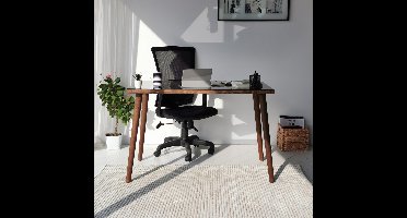 Cozy Bureau | BEUKENHOUTEN BODY | Walnoot - Asir Group - Bureautafels - Bruin - Hout; Glas