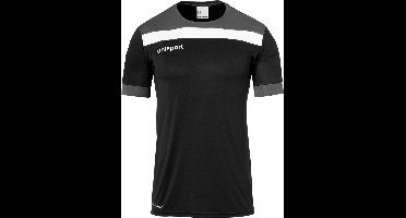 Uhlsport Offense 23 T-Shirt Kinderen - Zwart / Antraciet / Wit | Maat: 140