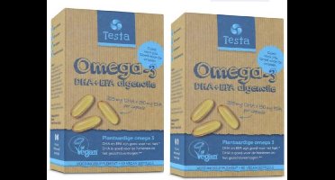 Testa Omega 3 Algenolie. Hoogste concentratie Vegan Omega-3 DHA + EPA. 120 Capsules - Plantaardig Voedingssupplement