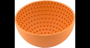 LickiMat Wobble - Hondenbak - Likmat / Anti-schrok / Slowfeeder voor Hond - Oranje - 16 cm