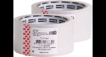 Benson Verpakkingstape - 2x - transparant - 48mm x 50m - verpakkingsbenodigdheden voor kantoor/thuis