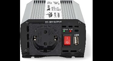 Nedis Auto Omvormer 600W – 12V / 230V – Stopcontact & USB Oplaadpoort – Gemodificeerde Sinusgolf – Accuklemmen & Sigarettenaansteker – Spanningsomvormer