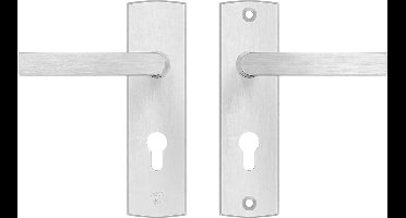 AXA Veiligheids Deurbeslag set - Curve Blok - Deurkruk Aluminium - PC72 - Deurklink met schild kort - SKG*** - Kruk-kruk