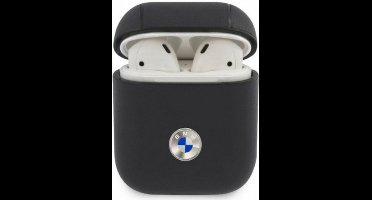 BMW Signature Leather AirPods Case - Geschikt voor Apple Airpods 1 & 2 - Blauw