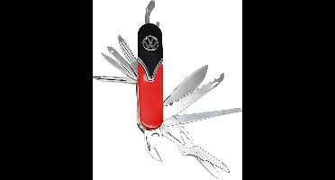 Zakmes Volkswagen – Rood Zwart - Retro stijl – 10 tools – RVS