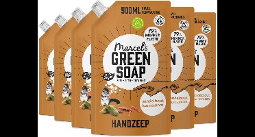 Marcel's Green Soap Handzeep Navulling - Sandelhout & Kardemom - 6 x 500ml