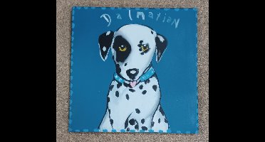 Origineel Schilderij Dalmation 48 x 48 cm