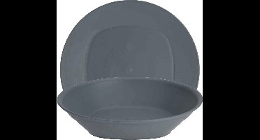 Serviesset 16-delig - kunststof - grijs - 8 personen