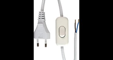 Aansluitsnoer met schakelaar - 0.75mm² - 2 meter - Wit