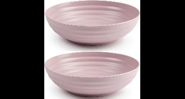 Plasticforte - Kommetjes/Schaaltjes - 4x - kunststof - D19 x 5.5 cm - oudroze