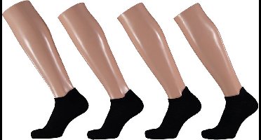 Apollo - Bamboe Sneakersokken Kids - Zwart - Stripes - Maat 23/26 - Sneakersokken kinderen - Kindersokken - Naadloos