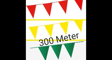 30 Stuks Vlaggenlijnen Rood- Geel- Groen, 300 meter, Carnaval, Themafeest, Verjaardag, Voetbal