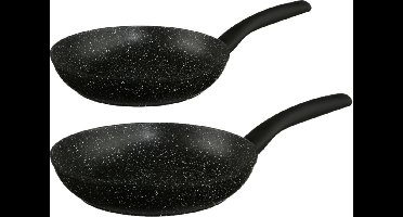 Secret de Gourmet Koekenpannen Palermo - D24 en D26 cm - Alle warmtebronnen - Zwart