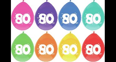 Ballonnen 80 Jaar Party 25cm 6st Haza