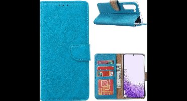 Hoesje Geschikt Voor Samsung Galaxy S23 Hoesje met Pasjeshouder – Bookcase – Blauw