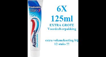 Aquafresh Triple Protection - XL - Tandpasta - Fresh Mint - 6 x 125ML - Voordeelverpakking