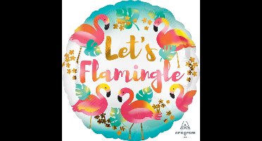 Folieballon Let's Flamingle 43cm
