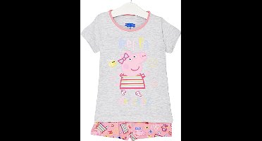 Peppa Pig Set / Shortama - Roze/Grijs - Maat 110