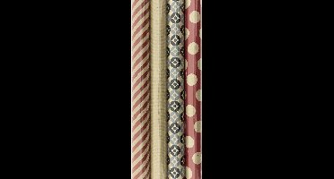 Benza cadeaupapier - Bruine kraft met design - inpakpapier - 500 x 70 cm - 4 stuks