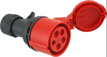 ABL CEE Contra stekker 16A 5-polig 6H 400V IP44 - Camping stekker - Rood