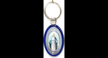 Sleutelhanger van Hlg. Maria Wonderdadig Ovaalvormig 4 x 2,5 cm