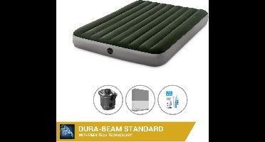 Intex Luchtbed - 2-Persoons - 152 x 203 x 25 cm - Groen - Inclusief pomp - Hoeslaken en Reparatieset