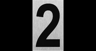 Seilflechter Aluminium deurbordje - nummer "2" - 100 x 60 mm - strak design