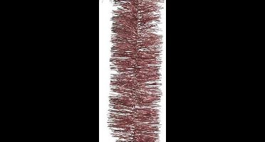 Decoris kerstslinger - 4x - oudroze - lametta - 270 x 7 cm - folie slinger - kerstversiering